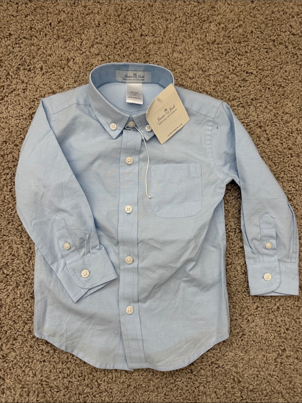 Janie and Jack Light Blue Boys' Button-Down Dress Shirt